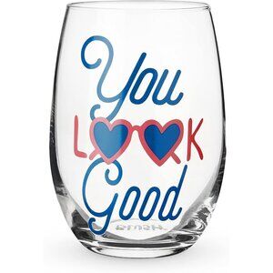 NEW Blush "You Look Good" Stemless Wine Glass - 16oz - Set of 2